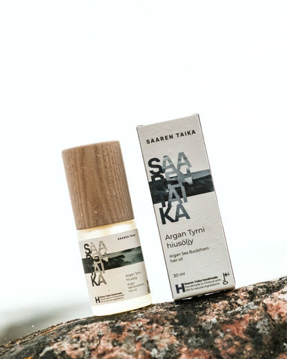 Argan Tyrni hiusöljy, erityisesti kuiville ja käsitellyille hiuksille, 100% luonnollinen, vegaaninen, 30ml