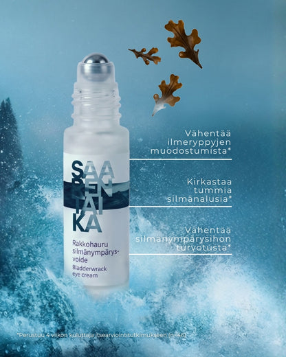 Rakkohauru silmänympärysvoide roll-on, turvotukseen, tummiin silmänalusiin ja juonteisiin, UNISEX, Oli ennen: Merikollageeni Hyaluronihappo silmänympärysgeeli