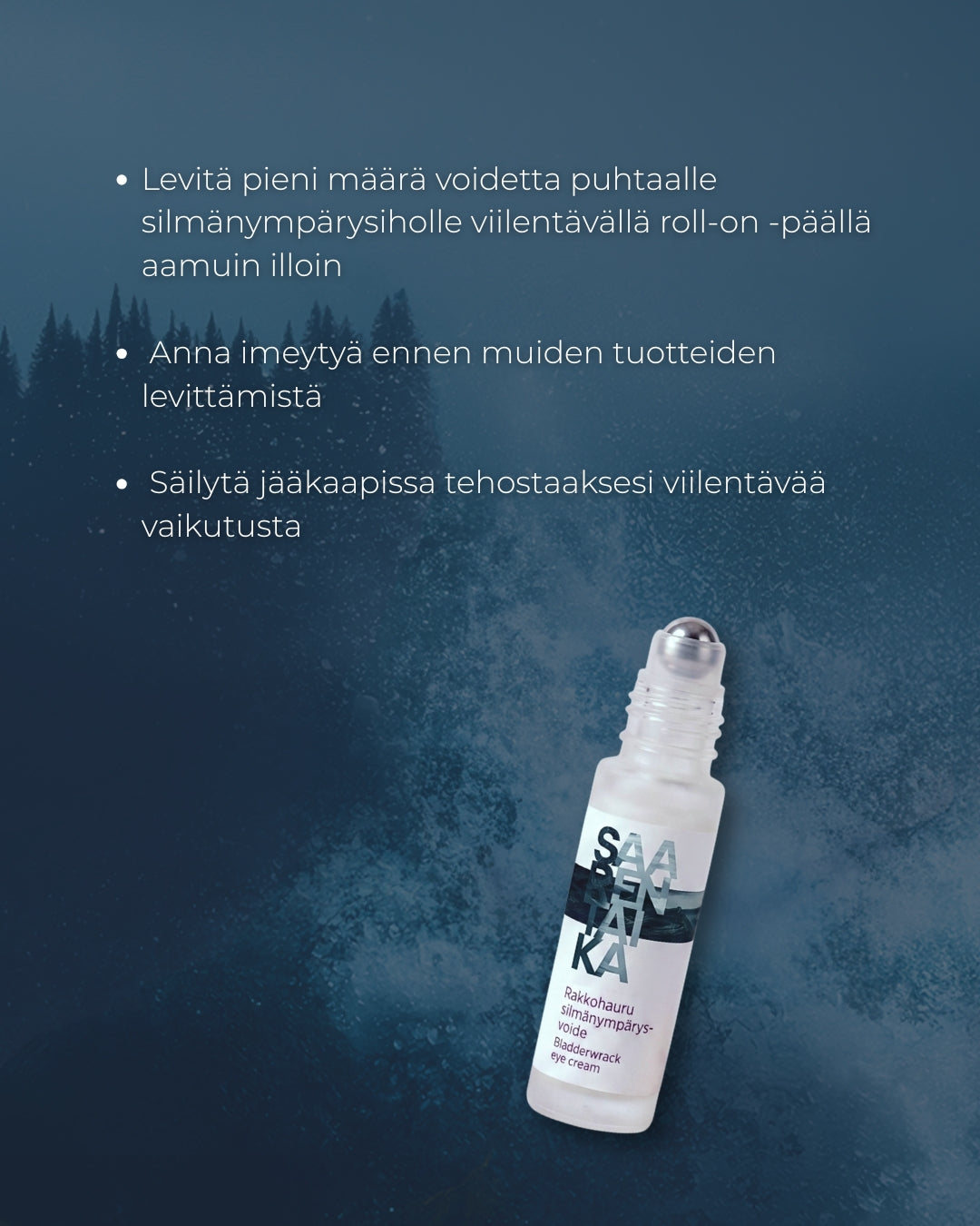 Rakkohauru silmänympärysvoide roll-on, turvotukseen, tummiin silmänalusiin ja juonteisiin, UNISEX, Oli ennen: Merikollageeni Hyaluronihappo silmänympärysgeeli