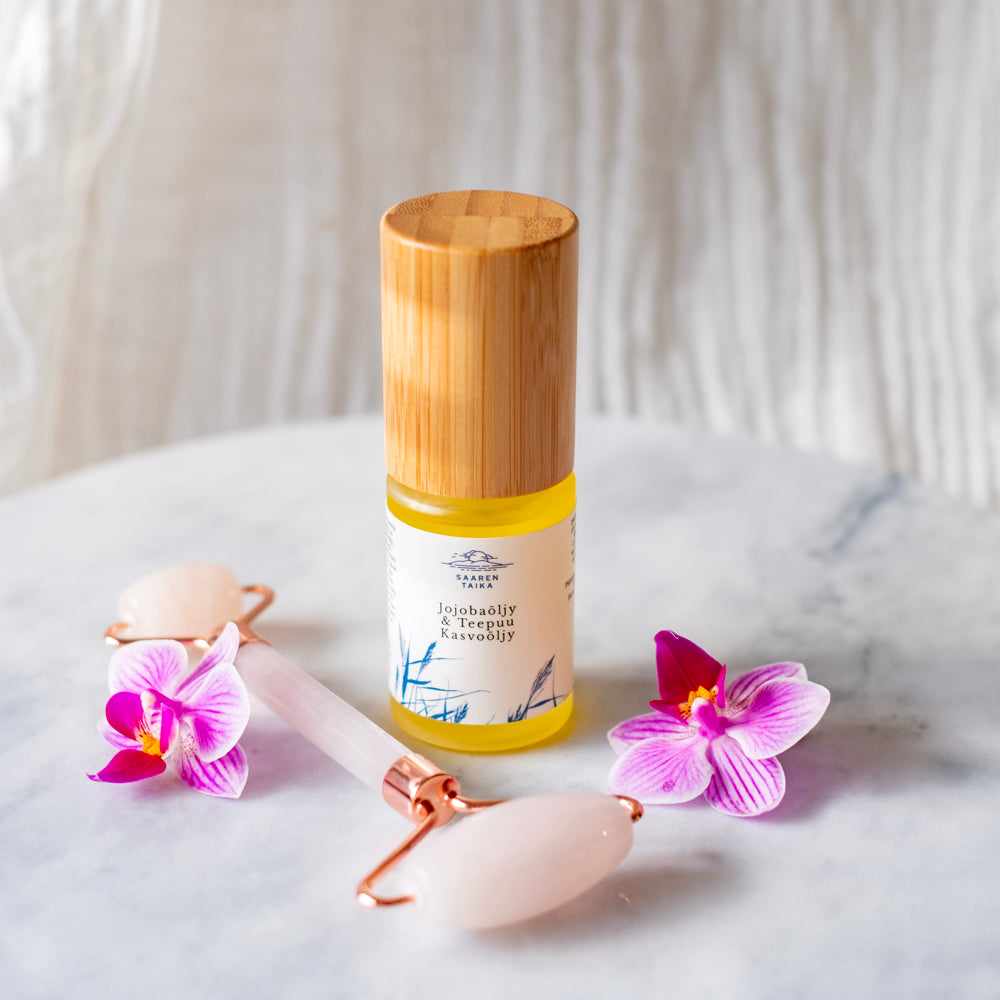 Jojoba & Teepuu suojaava kasvoöljy erityisesti akneiholle 30ml | Saaren Taika 🇫🇮