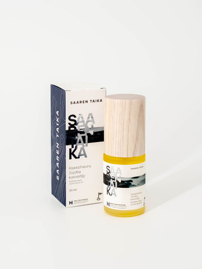 Rakkohauru Jojoba kasvoöljy, kevyt, nopeasti imeytyvä kasvoöljy epäpuhtaalle ja tasapainoa kaipaavalle iholle, UNISEX, 100 % luonnollinen, vegaaninen, 30 ml