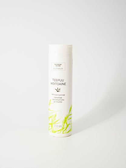 Nestemäinen Teepuuhoitoaine, hilseelle, kutiavalle päänahkalle, normaaleille ja rasvoittuville hiuksille, luonnollinen, silikoniton, parabeeniton, 200ml - Saaren Taika Ecolution
