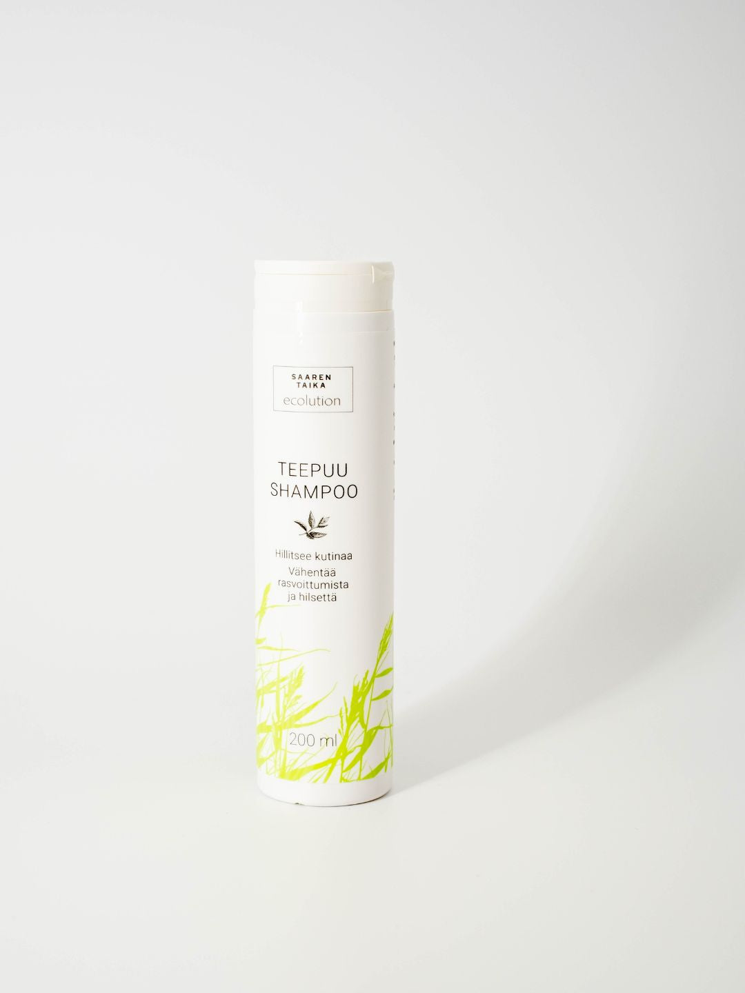 Nestemäinen Teepuushampoo, hilseelle, kutiavalle päänahkalle, normaaleille ja rasvoittuville hiuksille, luonnollinen, silikoniton, parabeeniton, 200ml - Saaren Taika Ecolution