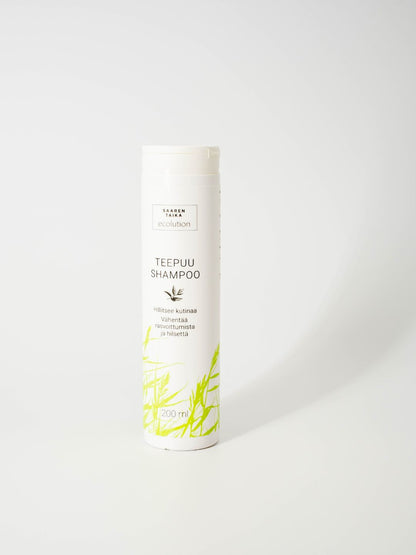 Nestemäinen Teepuushampoo, hilseelle, kutiavalle päänahkalle, normaaleille ja rasvoittuville hiuksille, luonnollinen, silikoniton, parabeeniton, 200ml - Saaren Taika Ecolution