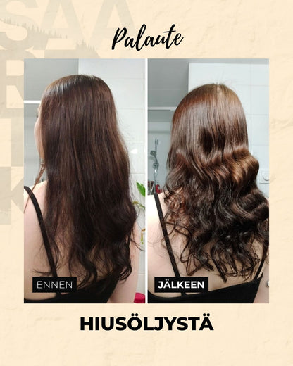 Testaajien kokemuksia Argan Tyrni hiusöljystämme, kiharat esiin