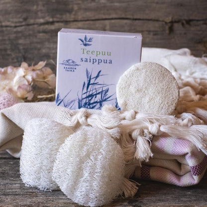 Luffasieni kasvojen päivittäiseen puhdistukseen, 3 kpl - Luonnollinen, ympäristöystävällinen, vegaaninen, valmistettu kurkusta - Saaren Taika Ecolution