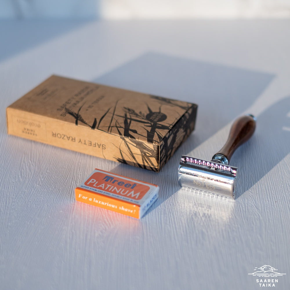 Zero Waste Safety Razor Sheivaaja/Höylä + 10 Terää Naisille Ja Miehille, Muoviton, Vegaaninen  - No:1 Eco by Saaren Taika