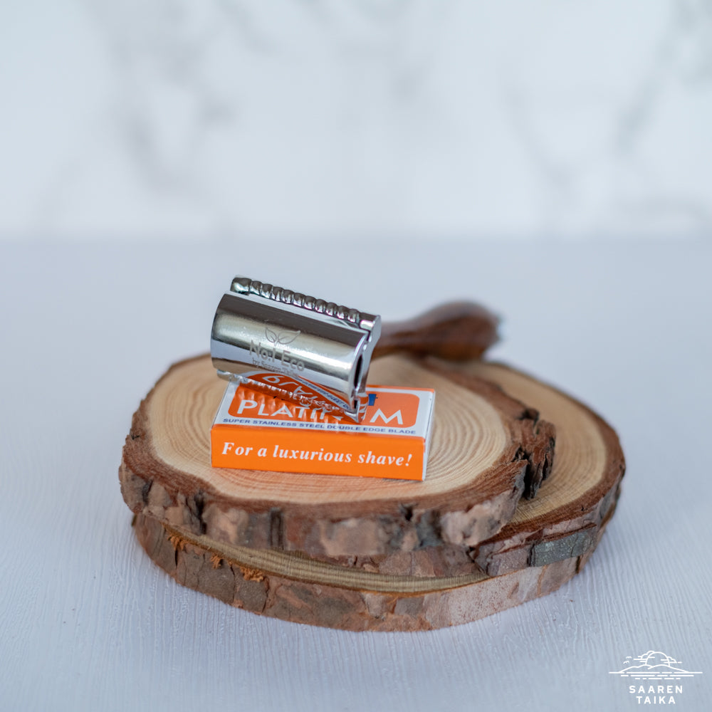 Zero Waste Safety Razor Sheivaaja/Höylä + 10 Terää Naisille Ja Miehille, Muoviton, Vegaaninen  - No:1 Eco by Saaren Taika